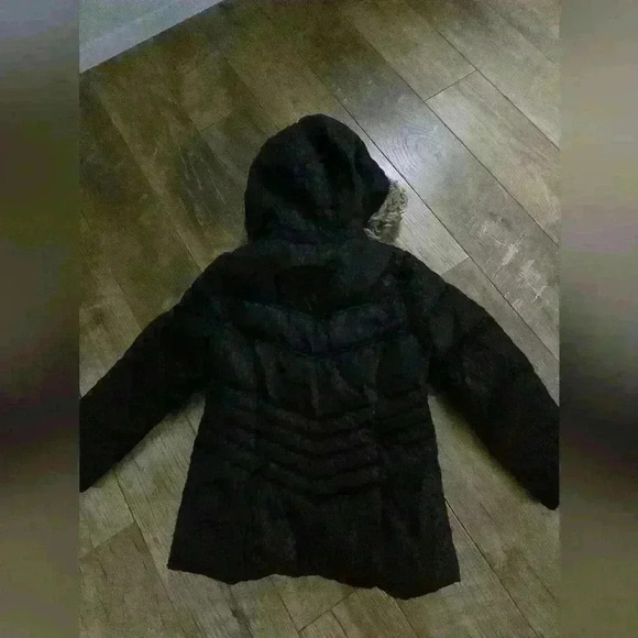 MICHAEL KORS girls 7/8 black and gold winter hooded jacket - Picture 15 of 16